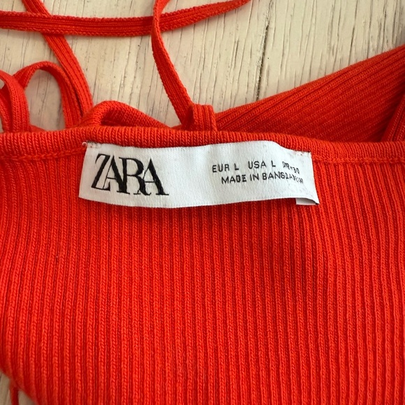 Zara Red Strappy Crop Top - Picture 3 of 3